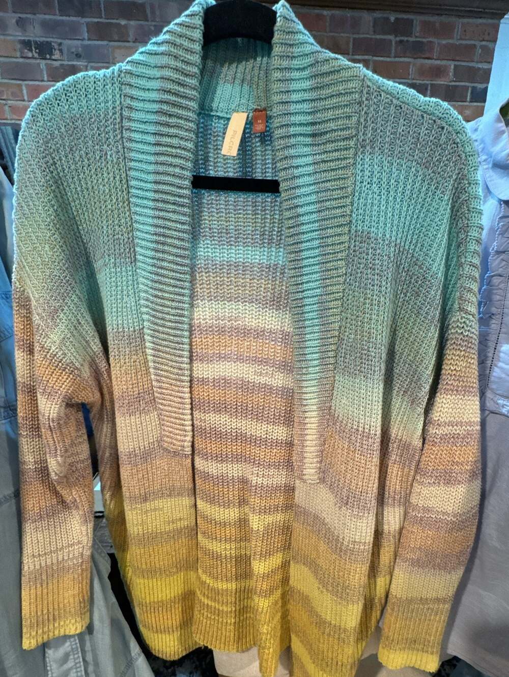 Pilcro and the Letterpress Space-Dyed Open Front Cardigan Sweater